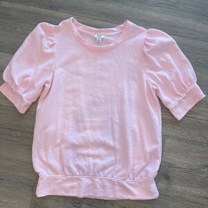 Crown & Ivy pink puff sleeve top, size medium
